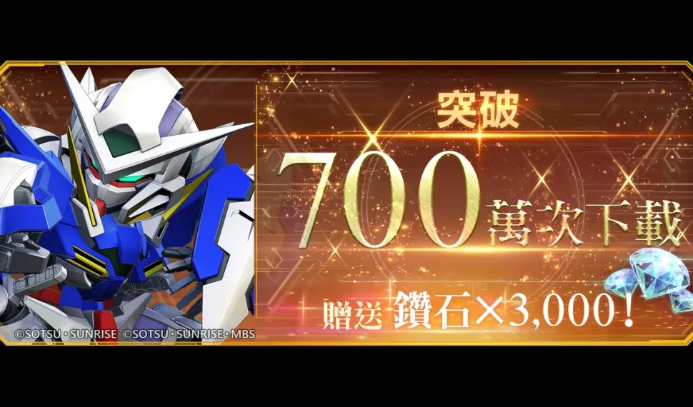 《SD鋼彈 G世代 永恆》 慶祝全世界突破700萬次下載！
