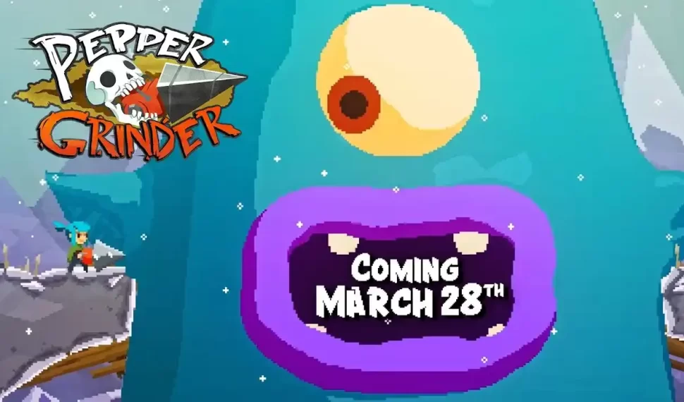 像素鑽探動作遊戲《電鑽少女 Pepper Grinder》將在3/29上架PC、Nintendo Switch