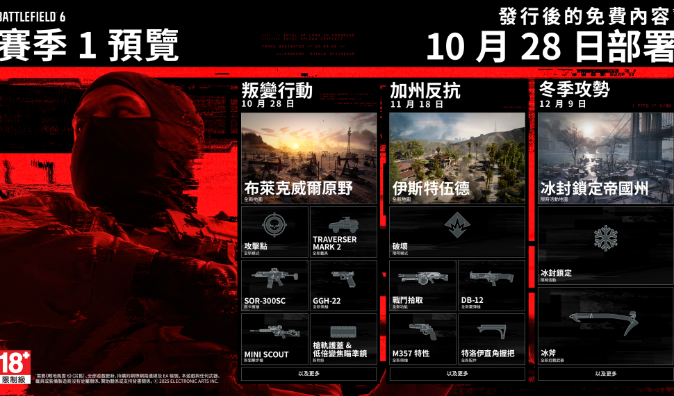 《戰地風雲 6 》揭露賽季 1 藍圖 —— 10 月 28 日正式開啟