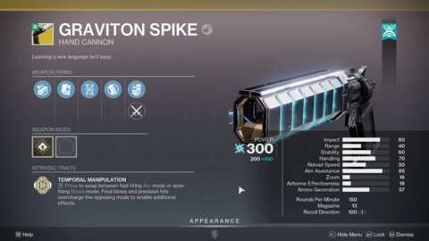 如何獲得Destiny 2 Graviton Spike Exotic Hand Cannon