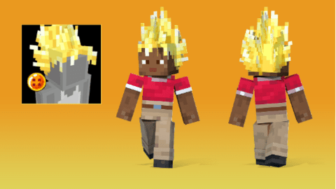Minecraft與Dragonball Z交叉，包括免費的超級賽亞人頭髮